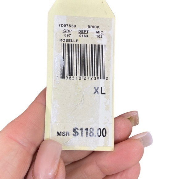 MSSP NWT Draped Back Caftan Silky Dress - XL - Rust Orange - Picture 8 of 8